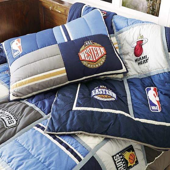 NBA Patchwork Boy's Quilt + Sham Pottery Barn Teen