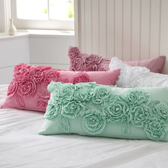 Ruffle & Rose Lumbar Teen Decorative Pillow Sale Pottery Barn Teen