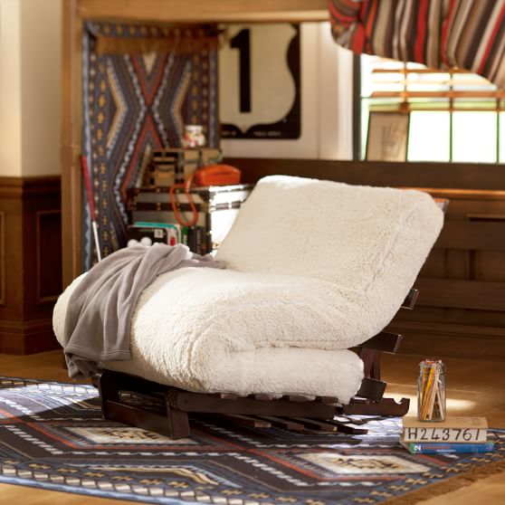 Sherpa FauxFur Futon Sofa Teen Sofa Pottery Barn Teen