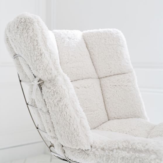 Ivory Sherpa Glove Swivel Chair Teen Desk Chair Pottery Barn Teen