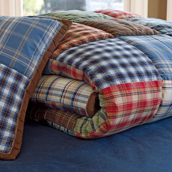 plaid quilt patch sham pbteen pottery barn