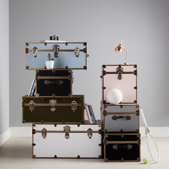 Vinyl Rubbed Brass Trim Dorm Trunks Pottery Barn Teen