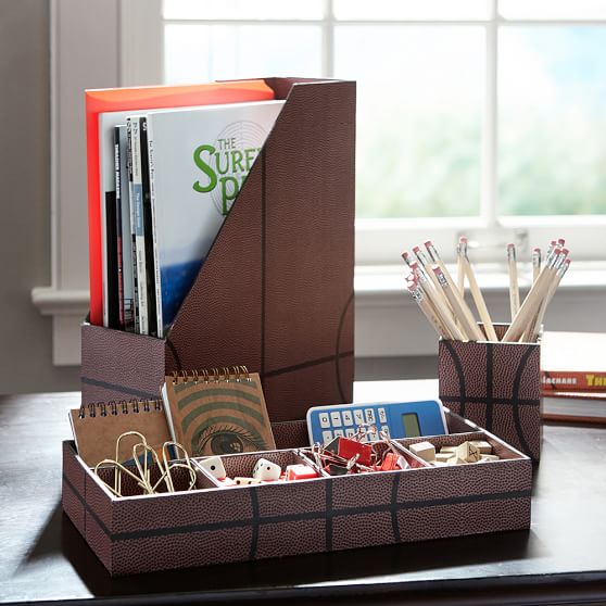 Printed Desk Accessories Basketball Desk Decor Pottery Barn Teen