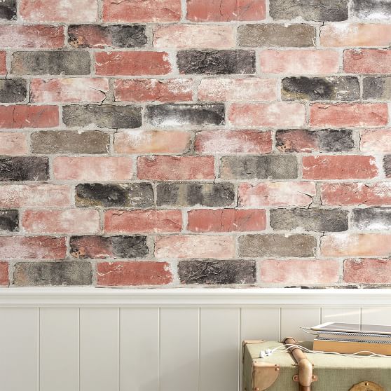 Brick Peel and Stick Dorm Wallpaper Pottery Barn Teen