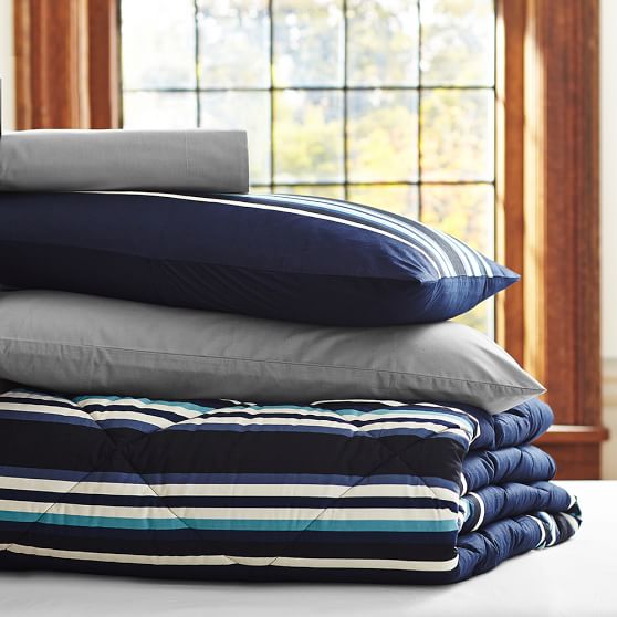 Sideline Stripe Essential Value Bedding Set Sale Pottery Barn Teen