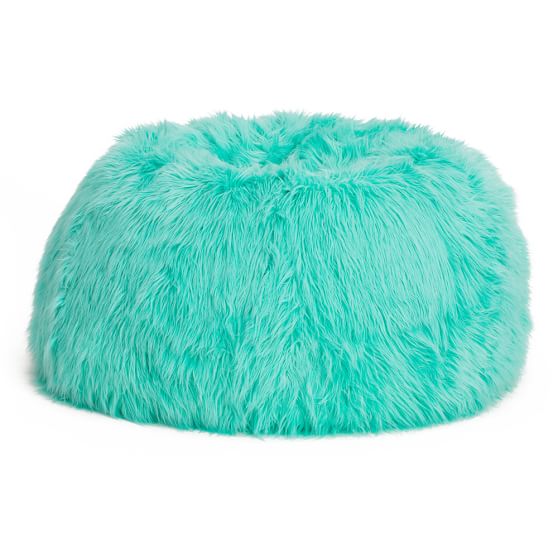 Himalayan Faux-Fur Deep Pool Beanbag Slipcover, Medium
