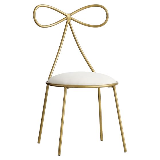 The Emily Meritt Bow Chair Gold Ivory