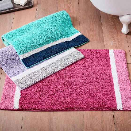 Girl S Color Block Bath Mat Pottery Barn Teen