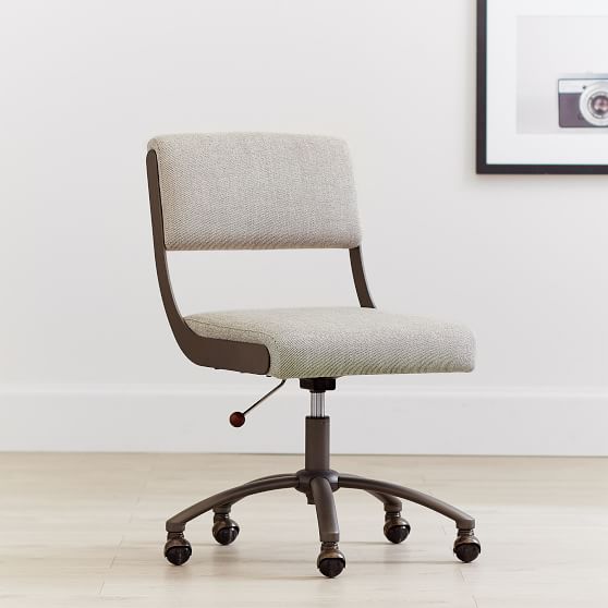 Boucle Twill Gravel Boomerang Desk Chair