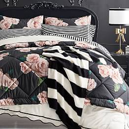 The Emily & Meritt Bed of Roses Comforter + Sham, Black/Blush