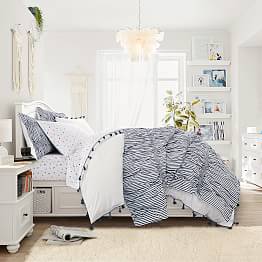 Harper Ruched Stripe Quilt + Sham