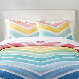 Rainbow Chevron Quilt + Sham