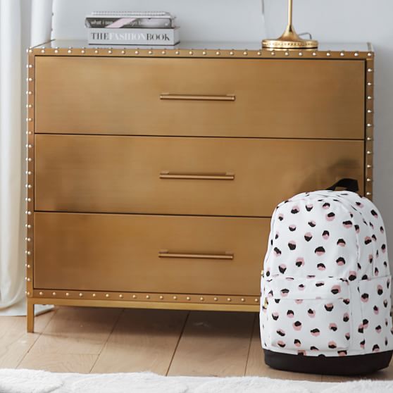 The Emily & Meritt White Leopard Dot Teen Backpack Pottery Barn Teen