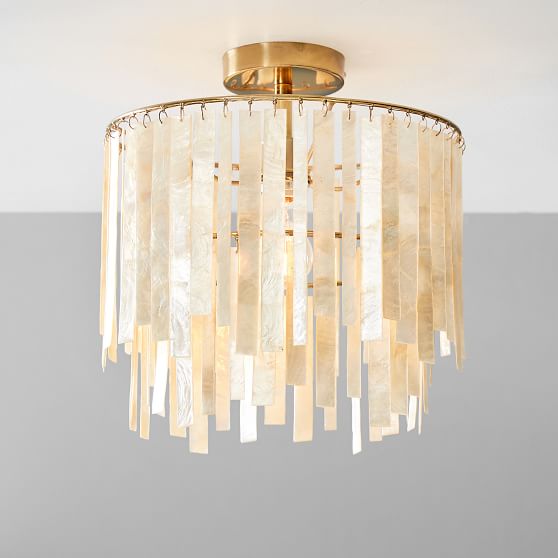 Capiz Strip Flush Mount Lighting Pottery Barn Teen