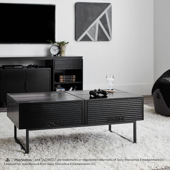 Black Dark Wood Coffee Lounge Tables Pottery Barn Teen