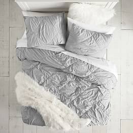 Gray Ruched Diamond Duvet - Get The Look