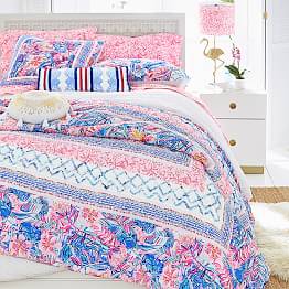 Lilly Pulitzer Slathouse Soiree Patchwork Quilt + Sham