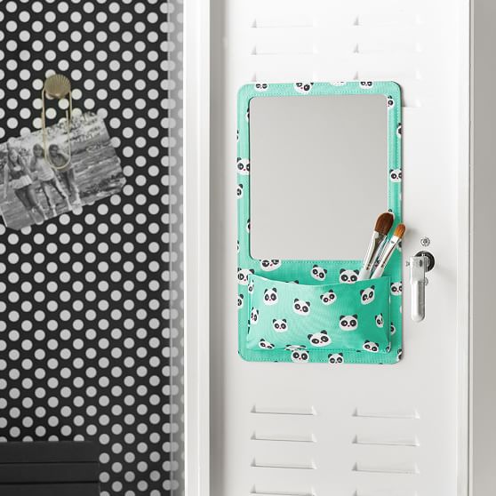 Panda Locker Locker Mirror Pocket Organizer Locker Decoration