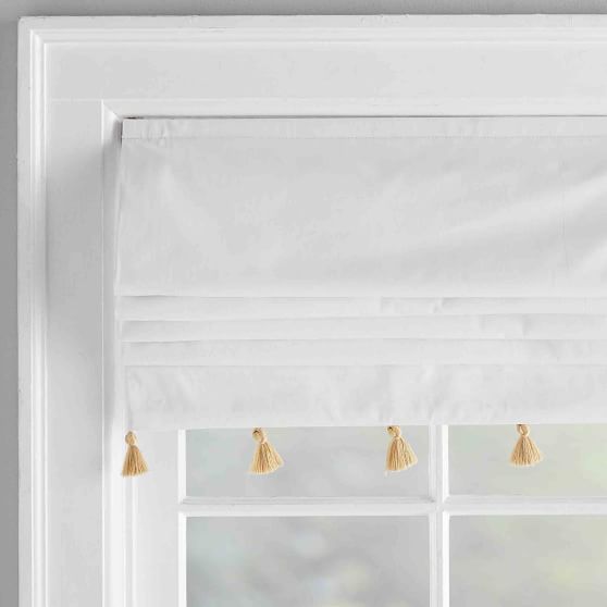 Tassel Blackout Roman Shade Teen Curtains Pottery Barn Teen