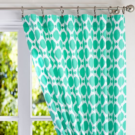 Coastal Ikat Dot Curtain Teen Curtains Pottery Barn Teen