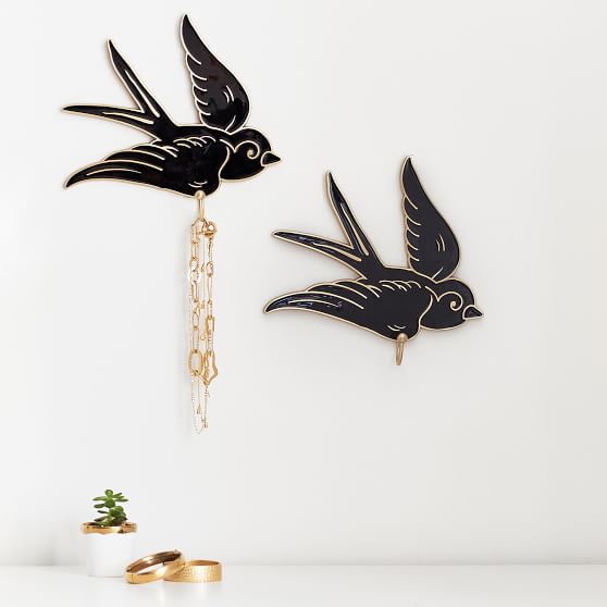 The Emily Meritt Swallow Wall Hooks Set Of 2 Pottery Barn Teen