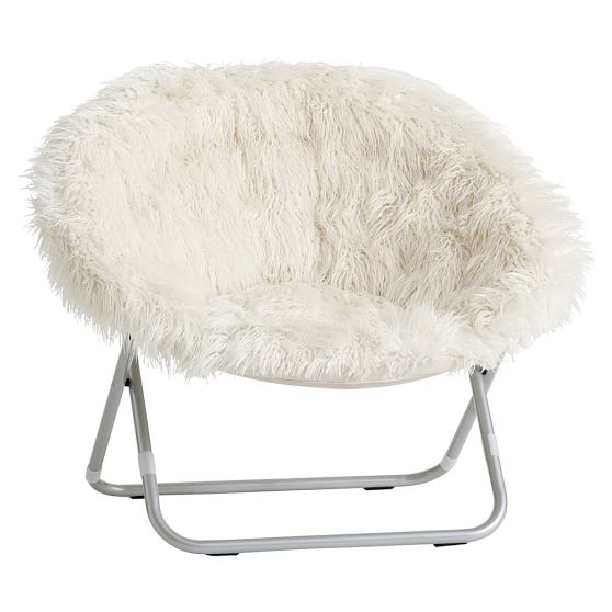 Ivory Furlicious Faux Fur Round Chair Pottery Barn Teen