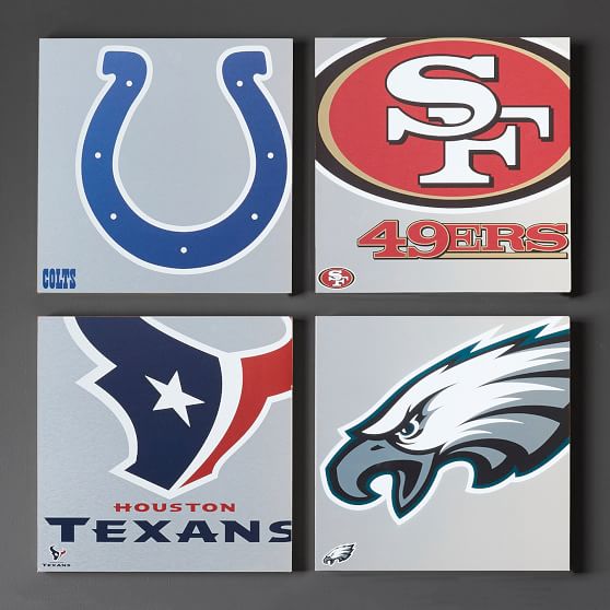 Nfl Metal Wall Art 23 X23 Wall Prints Pottery Barn Teen