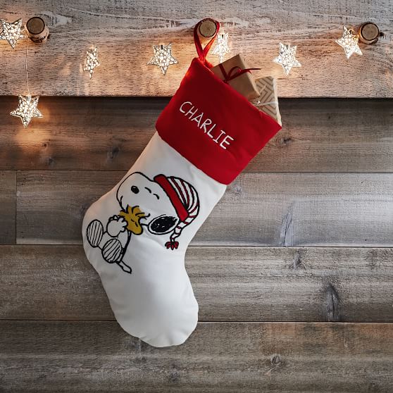 Peanuts Xoxo Stocking Sale Pottery Barn Teen