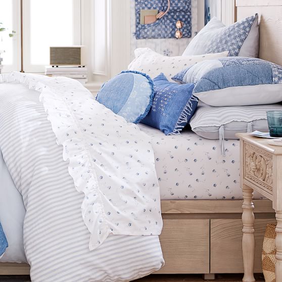 Lily Ashwell Organic Ditsy Floral Ruffle Girls Sheet Set Sale