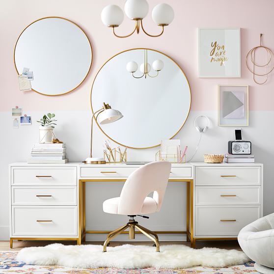 Gold Computer Desks For Teens Pottery Barn Teen