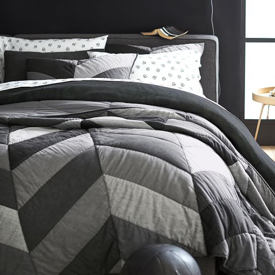 Chevron Patchwork Boys Quilt Sham Pottery Barn Teen