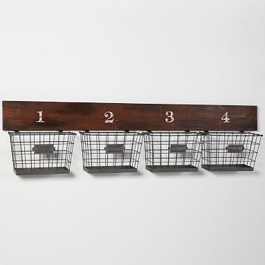 Wood And Wire Wall Multi Basket Pottery Barn Wood And Wire Wall Multi Basket Pottery Barn