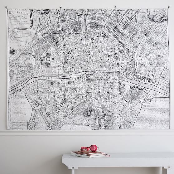 Paris Map Tapestry Wall Decor Pottery Barn Teen