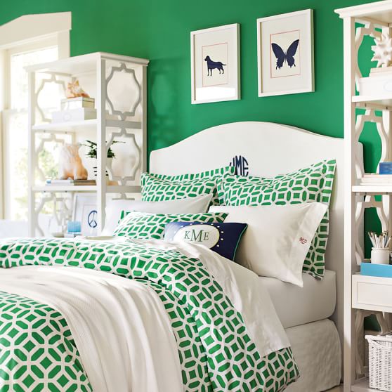 Kelly Green Peyton Teen Duvet Cover Sham Pottery Barn Teen