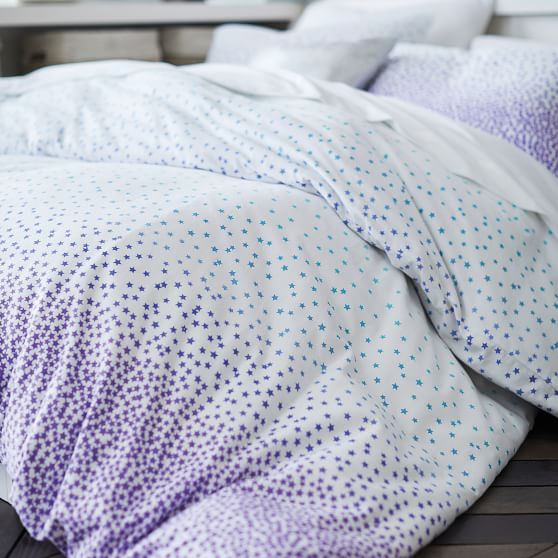 Cascading Stars Organic Flannel Girls Duvet Cover Sale Pottery