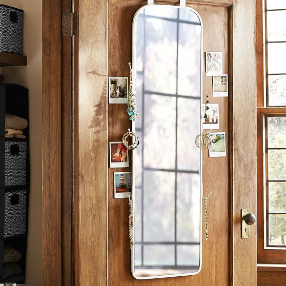 Over The Door Full Mirror Dorm Closet Organizer Pottery
