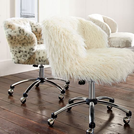 Ivory Furlicious Wingback Desk Chair| Desk Chair | Pottery ...