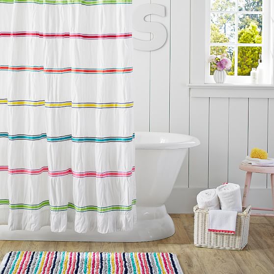 Rainbow Ribbon Teen Shower Curtain Pottery Barn Teen