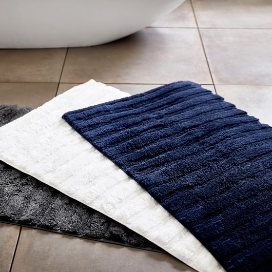 Bamboo Carved Ribbed Bath Mat Pottery Barn Teen