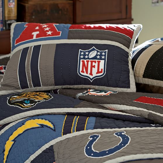 Nfl Quilt Sham Afc Football Bedding Pottery Barn Teen
