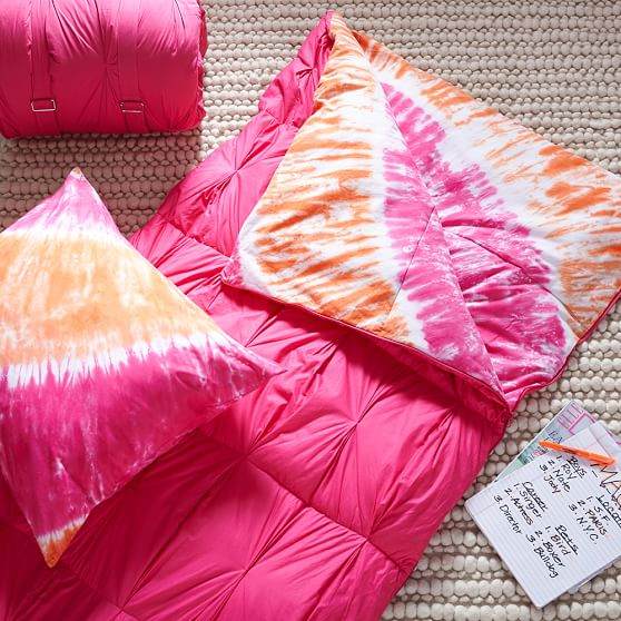 Tie Dye Girls Sleeping Bag Pink Pottery Barn Teen