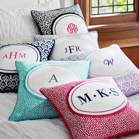 Monogram Pillow Cover Pottery Barn Teen