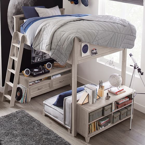 Hampton Convertible Loft Set With Cushy Loveseat