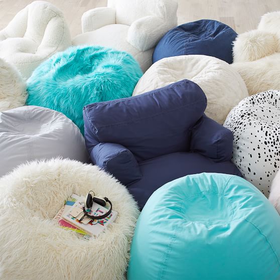 Furlicious Ivory Faux Fur Bean Bag Chair