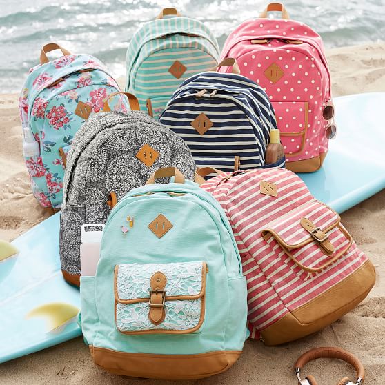 Navy Blue Striped Teen Backpack Pottery Barn Teen