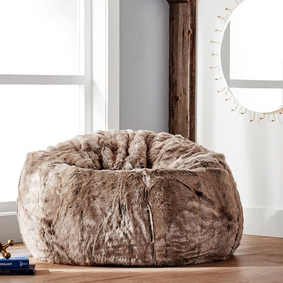 Wolf Faux Fur Bean Bag Chair Pottery Barn Teen