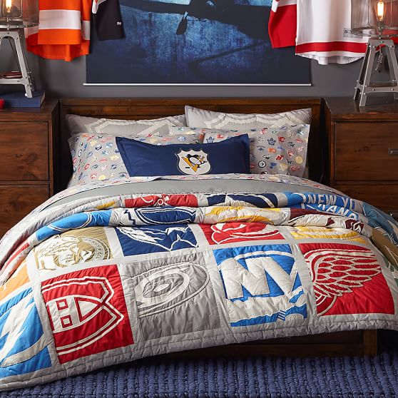 Nhl Patchwork Boys Quilt Sale Pottery Barn Teen