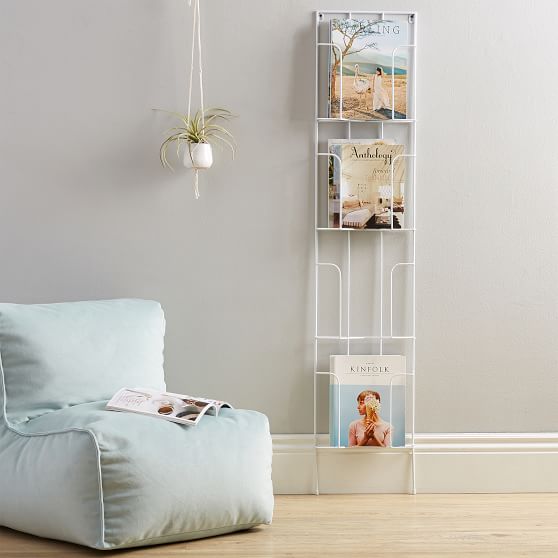 Wall Leaning Wire Magazine Rack Dorm Wall Decor Pottery Barn Teen