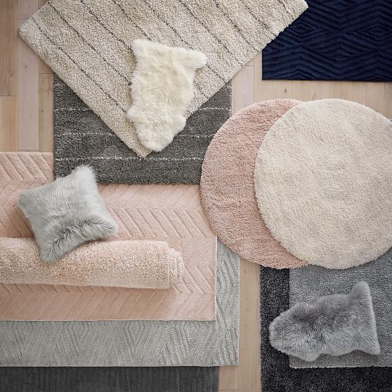 Ivory Performance Round Luxe Shag Rug Teen Rug Pottery Barn Teen