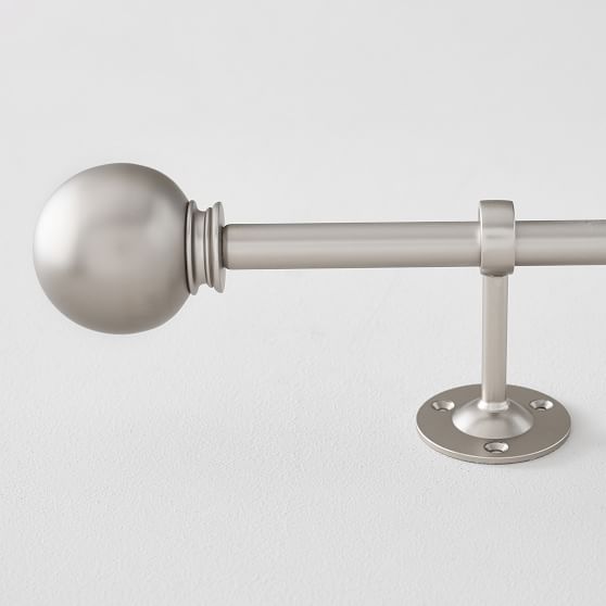 Classic Ball Finial Hardware Set Brushed Nickel Window